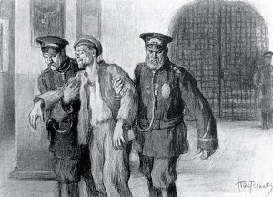 После экзекуции. Иллюстрация Л. О. Пастернака к роману Л. Н. Толстого «Воскресение»