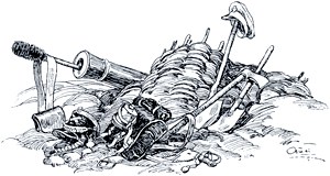 Конец первой части. Иллюстрация А. П. Апсита к роману Л. Н. Толстого «Война и мир»