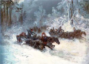 Поездка Ростовых на святках к Мелюковым. Акварель Н.Н. Каразина