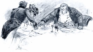Не смейте брать! — крикнул он. Иллюстрация А. П. Апсита к роману Л. Н. Толстого «Война и мир»