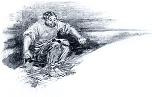 Платон Каратаев. Иллюстрация А. П. Апсита к роману Л. Н. Толстого «Война и мир»