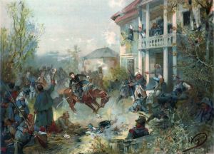 Смерть Пети Ростова. Акварель Н. Н. Каразина