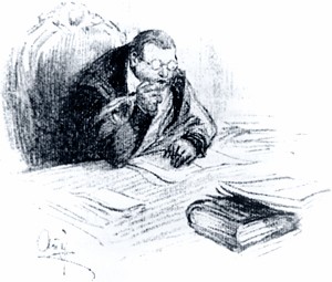 Пьер над дневником. Иллюстрация А. П. Апсита к роману Л. Н. Толстого «Война и мир»