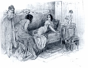 Соня, Марья Дмитриевна и Наташа. Иллюстрация А. П. Апсита к роману Л. Н. Толстого «Война и мир»