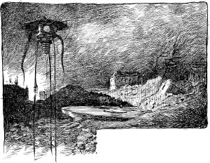 1. ПОД ПЯТОЙ. Иллюстрация к роману Герберта Уэллса «Война миров». Художник Альвим Корреа, 1906 г.