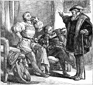 Лафе. Проявление небесной силы в земном деянии. Пароль. Вот именно, вот это-то я и хотел сказать: как раз это самое. Иллюстрация к комедии Уильяма Шекспира «Все хорошо, что хорошо кончается». Художник Генри Кортни Селус, 1864 г.