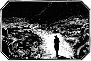 Иллюстрация Якимченко (1914) к стихотворению Лермонтова «Выхожу один я на дорогу»