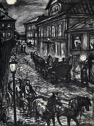 Иллюстрация к повести А. И. Куприна «Яма». Художник И. Глазунов, 1964 г.