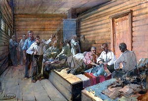 Иллюстрация к «Запискам из Мёртвого дома» Достоевского. Николай Каразин, 1893