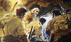 — Мы свободны, друзья! Свободны! Иллюстрация к роману Артура Конан Дойла «Затерянный мир». Художник В. Шевченко, 1968