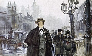 Нэд Мелоун. Иллюстрация к роману Артура Конан Дойла «Затерянный мир». Художник В. Шевченко, 1968