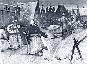 Три дня купеческая дочь... Иллюстрация к сказке А. С. Пушкина «Жених»