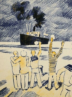 Обложка к рассказу Б. Житкова «Компас». Художник Н. Тырса, 1928