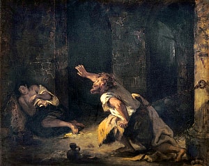 Шильонский узник. Эжен Делакруа. 1834 г.