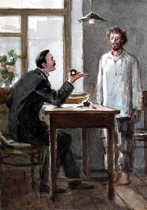 Злоумышленник. Иллюстрации к рассказам А. П. Чехова. Художник Васильев Валентин Фёдорович, 1950-1986 гг.